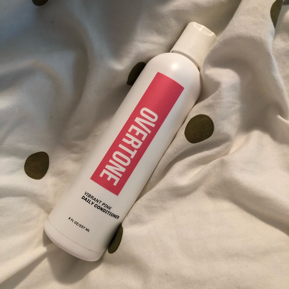 Overtone Vibrant Pink Daily Conditioner 8 oz Full Size